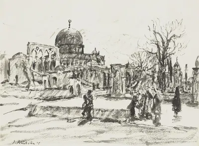 Jerusalem vor der Omar-Moschee by Якоб Нуссбаум, 1925 — digital art print download