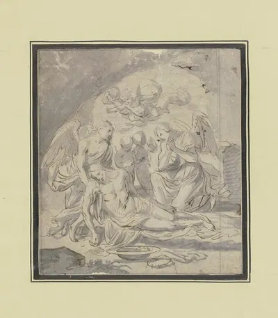 Engel klagen über dem Leichnam Christi by Johann Christoph Storer — digital art print download