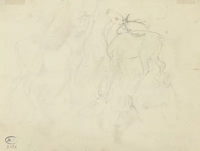 Study sheet; deer by Johann Erdmann Gottlieb Prestel — digital art print download
