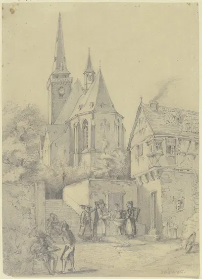 St. Ursula in Oberursel by Иоганн Фридрих Хофф, 1857 — digital art print download