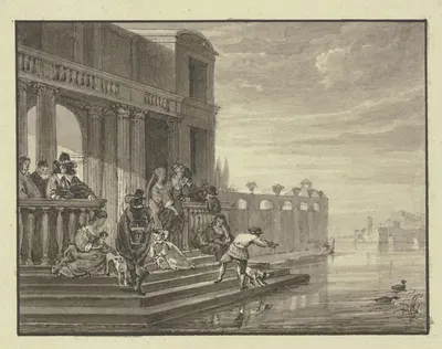Szene an einem italienischen Palast by Иоганн Фридрих Морганштерн — digital art print download