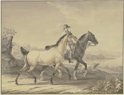 English horses by Иоганн Георг Пфорр — digital art print download