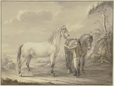 Neapolitan horses by Johann Georg Pforr, 1790 — digital art print download
