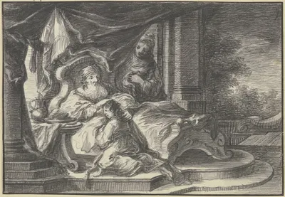 Isaac blessing Jacob by Иоганн Георг Траутман — digital art print download