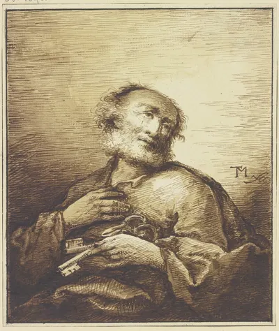 Peter the Apostle by Иоганн Георг Траутман — digital art print download