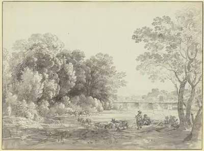 Prater island in Munich by Иоганн Георг фон Диллис, 1792 — digital art print download
