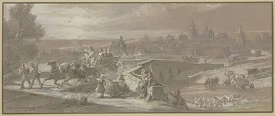 Blick auf Alsfeld von der Hersfelder Brücke by Иоганн Генрих Хассельхорст — digital art print download