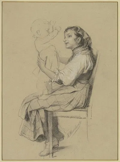 Cicocara with child by Johann Heinrich Hasselhorst — digital art print download