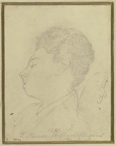 Kopf des Malers Jakob Maurer by Иоганн Генрих Хассельхорст, 1849 — digital art print download