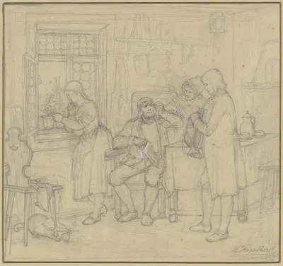 Rural courtship by Иоганн Генрих Хассельхорст — digital art print download