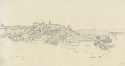 View of the Aventine in Rome by Иоганн Генрих Хассельхорст, 1860 — digital art print download