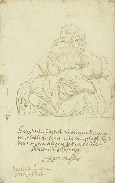Simeon mit dem Jesusknaben im Arm by Иоганн Генрих Роос, 1667 — digital art print download