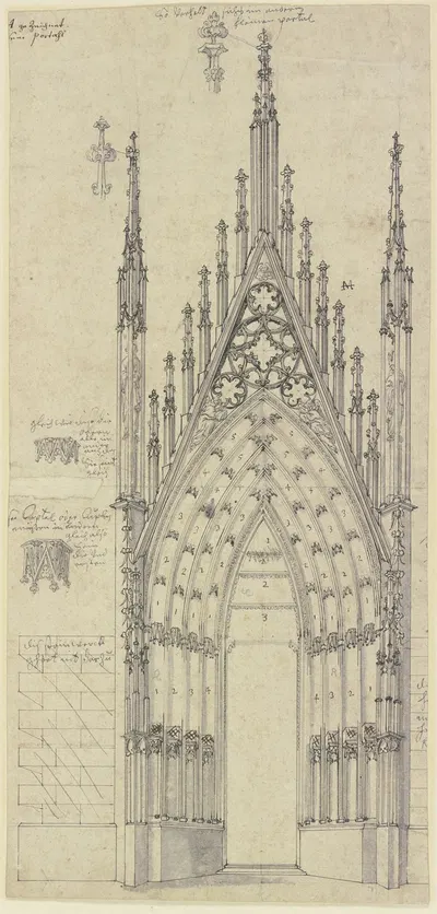 Das nördliche Seitenportal der Westfassade des Straßburger Münsters by Johann Jakob Arhardt — digital art print download