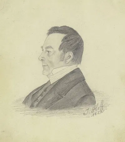 Bildnis Johann Jeremias Hoff, Vater des Künstlers by Johann Jakob Hoff, 1852 — digital art print download