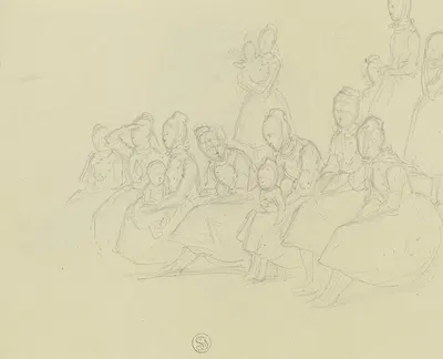 Gruppe von Bauernmädchen by Johann Jakob Hoff — digital art print download