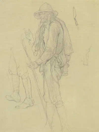 Schäfer, ganze Figur, Profil nach links by Johann Jakob Hoff — digital art print download