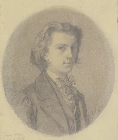 Self-portrait by Johann Jakob Hoff, 1857 — digital art print download