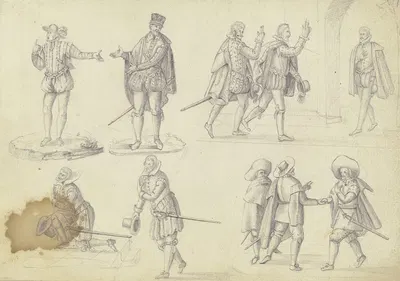 Ten figure studies by Иоганн Людвиг Эрнст Морганштерн — digital art print download