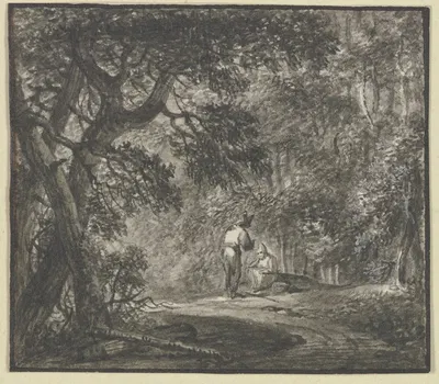 Waldinneres mit zwei Figuren by Johann Ludwig Ernst Morgenstern — digital art print download