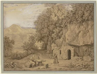 Hermitage near Albano by Иоганн Мартин фон Рохден, 1818 — digital art print download