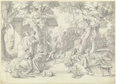 Knabe vor einer Versammlung von Orientalen tanzend by Иоганн Михаэль Виттмер, 1833 — digital art print download