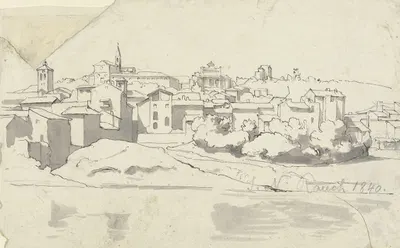 Blick auf den Aventin in Rom by Иоганн Непомук Раух, 1840 — digital art print download