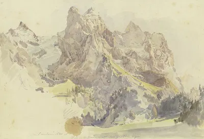 Blick von Rosenlaui auf das Wetterhorn und den Eiger by Иоганн Непомук Раух, 1840 — digital art print download