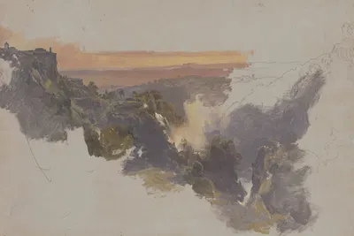 The waterfalls of Tivoli by Иоганн Непомук Раух, 1845 — digital art print download