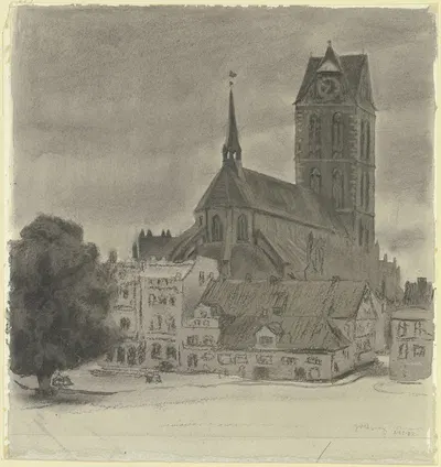 View of Wismar by Иоганн Винценц Цисзарз, 1902 — digital art print download