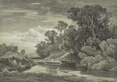 At the Arly near Karlsruhe by Иоганн Вильгельм Ширмер, 1854 — digital art print download