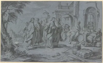 Berufung des Zöllners Matthäus by Иоганн Вольфганг Баумгартнер — digital art print download