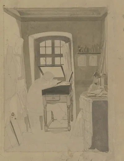 Der Künstler bei der Arbeit by Johannes Eissenhardt — digital art print download