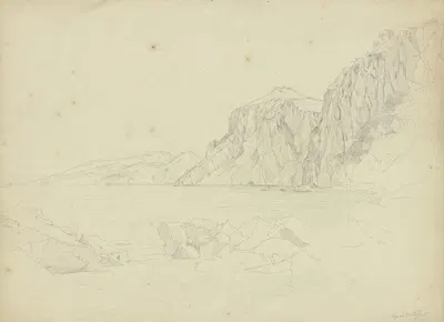 Rocky coast of Capri by Johannes Thomas, 1823 — digital art print download