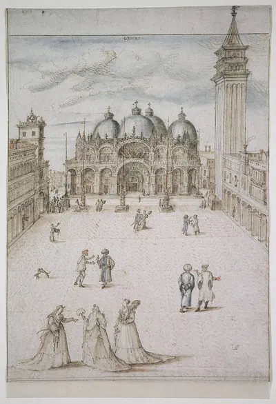Der Markusplatz in Venedig by Joris Hoefnagel — digital art print download