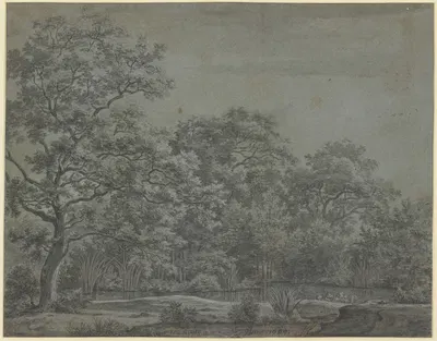 A pond in the forest by Йорис ван дер Хааген, 1669 — digital art print download