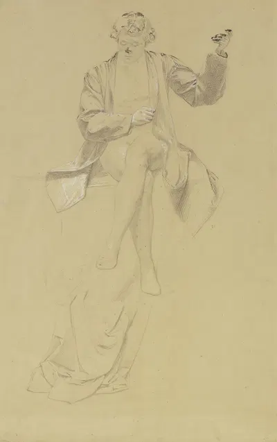 A violinist by Йозеф Фердинанд Беккер — digital art print download