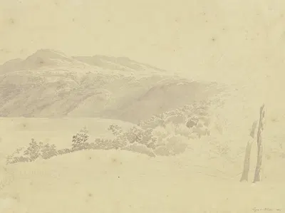 Blick auf den Albanersee by Йозеф Ребелл, 1812 — digital art print download
