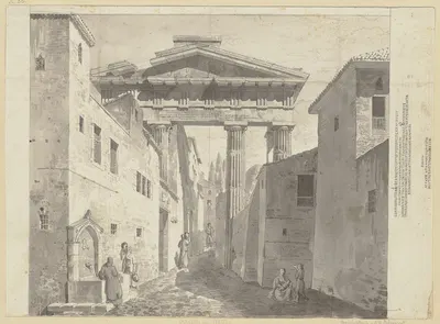 Eine Portikus dorischer Ordnung in Athen by Joseph Thürmer — digital art print download