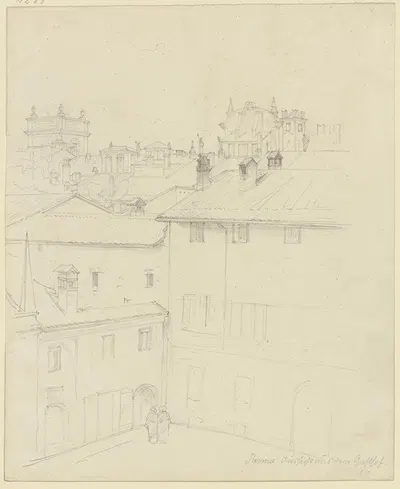 Blick auf die Dächer von Parma by Julius Hamel, 1869 — digital art print download