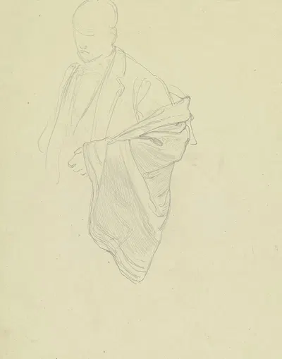 Male garbed figure by Julius Hamel — digital art print download