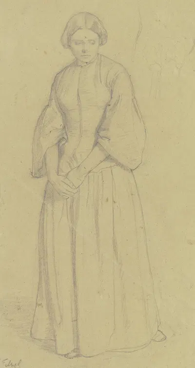 Stehende Frau (Studie zum 'Tetzel') by Julius Hamel, 1854 — digital art print download