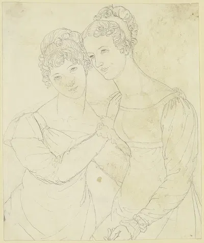 Doppelbildnis zweier junger Frauen by Carl Barth — digital art print download