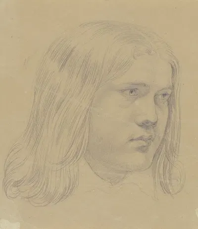 Jünglingskopf mit langem Haar by Carl Barth — digital art print download