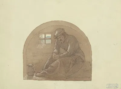 Old man in prison by Карл Фридрих Харвенг — digital art print download