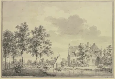 De Hamse brug by Thiel by Jakob Versteegs, 1750 — digital art print download