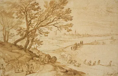 Landschaft mit Blick auf Antwerpen by Ян Брейгель Старший, 1604 — digital art print download