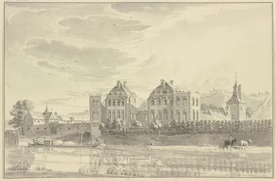 Le Château Sèlesin près de Liège by Ян де Бейер, 1740 — digital art print download
