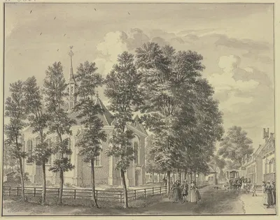 View of the Church of Bloemendaal near Haarlem by Ян де Бейер, 1746 — digital art print download