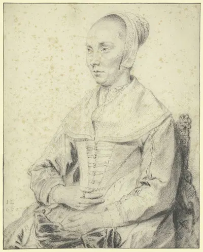 Bildnis einer in einem Sessel sitzenden Dame nach links by Jan Lievens, 1650 — digital art print download