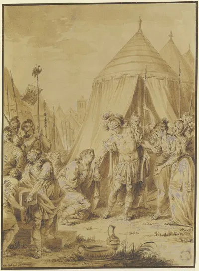 Die Enthaltsamkeit der Scipio by Januarius Zick, 1778 — digital art print download